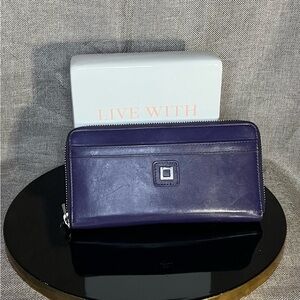 LODIS Leather Zip Around Wallet